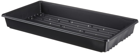 TO Plastics 1020 tray holes closeup shows drainage for seedlings