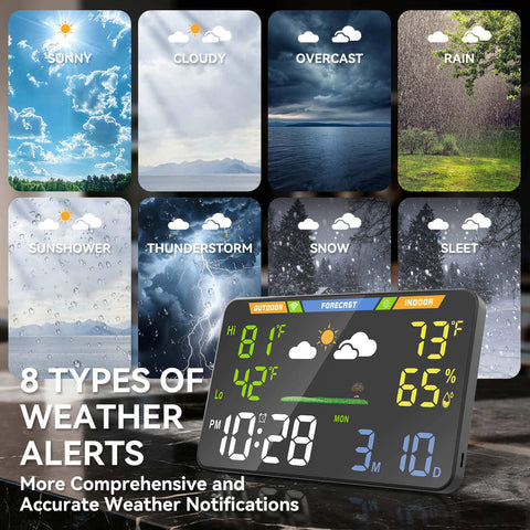 TOAIIO Wi-Fi Weather Station color screen delivers clear weather visuals