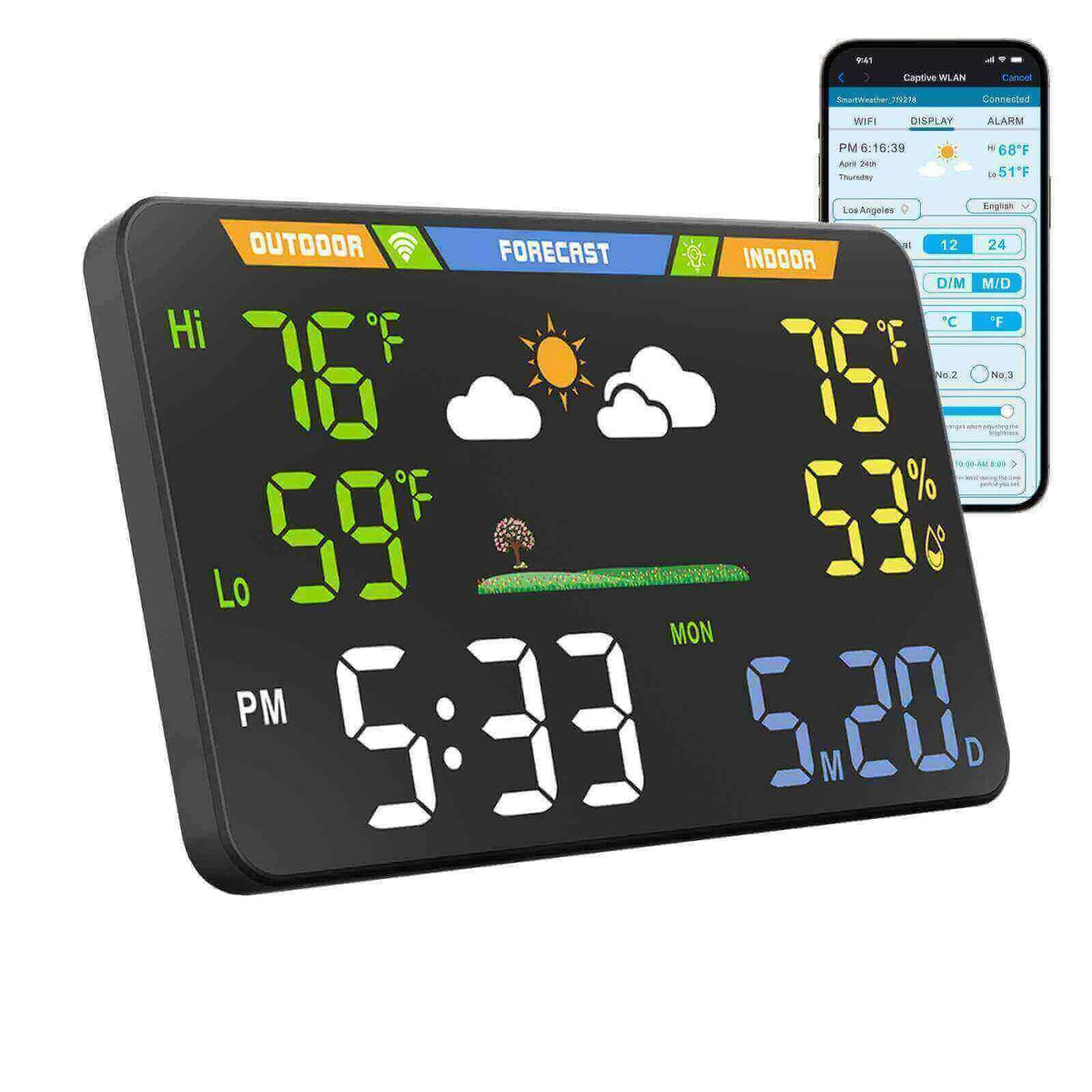 TOAIIO Wi-Fi Weather Station with forecasts display for quick planning