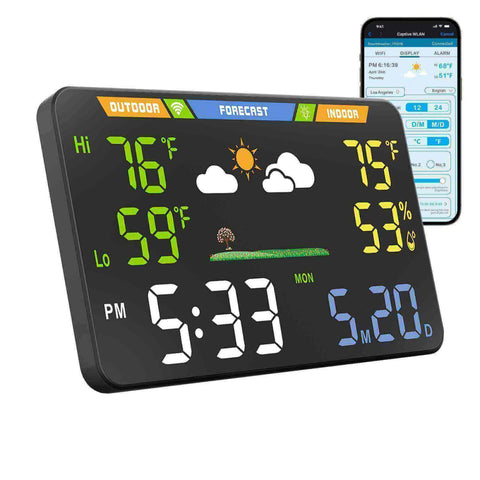 TOAIIO Wi-Fi Weather Station with forecasts display for quick planning