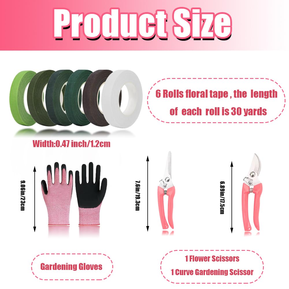 TOAINRSI pink florist tool set packaging image shows complete kit