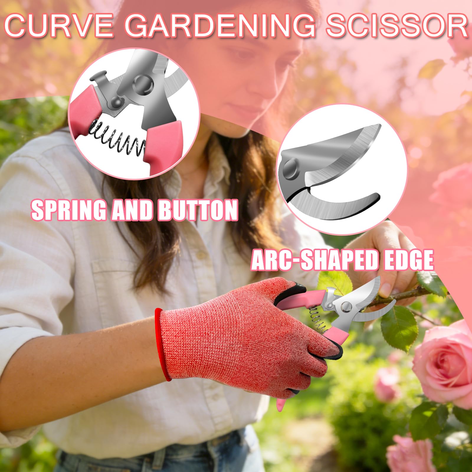 TOAINRSI pink flower scissors clean cuts for flawless arrangements