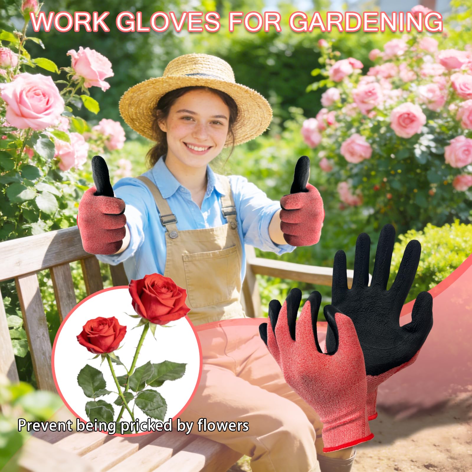 TOAINRSI pink gardening gloves comfortable grip during trimming