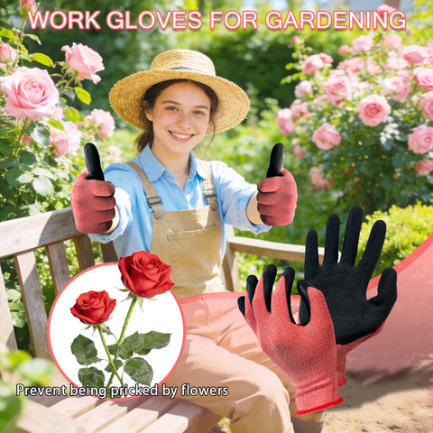TOAINRSI pink gardening gloves comfortable grip during trimming
