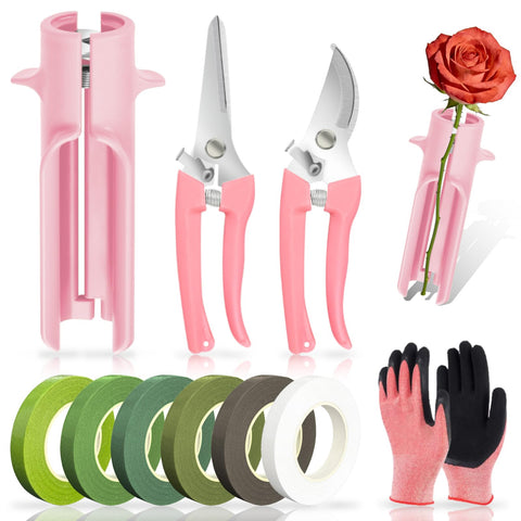 TOAINRSI rose thorn stripper tool pink for easy stem prep in bouquets