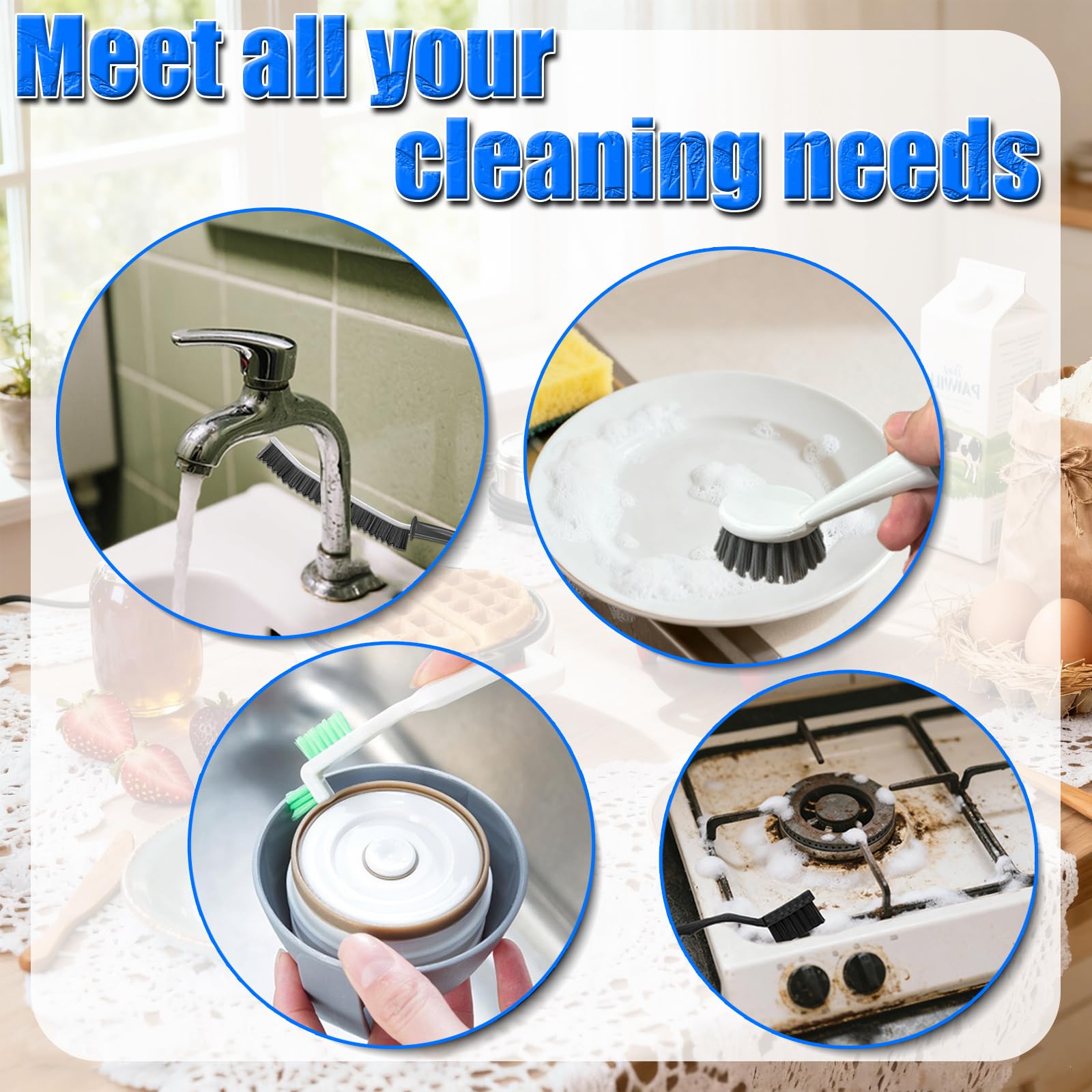 TOAINRSI waffle-maker cleaning blue microfiber towel dries and polishes for a streak-free finish
