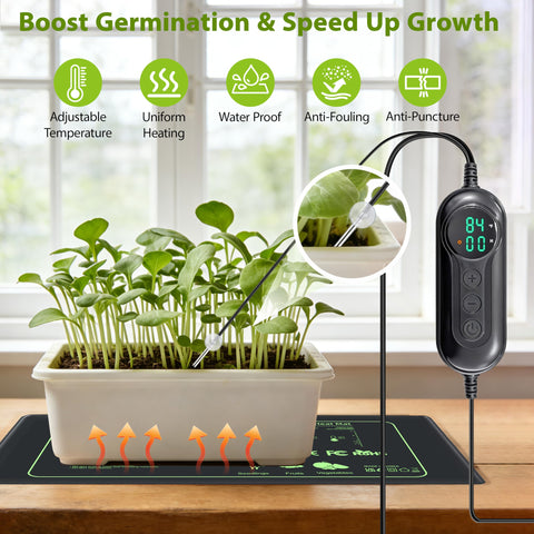 Toaspa heat mat laid flat under seed tray for even heating