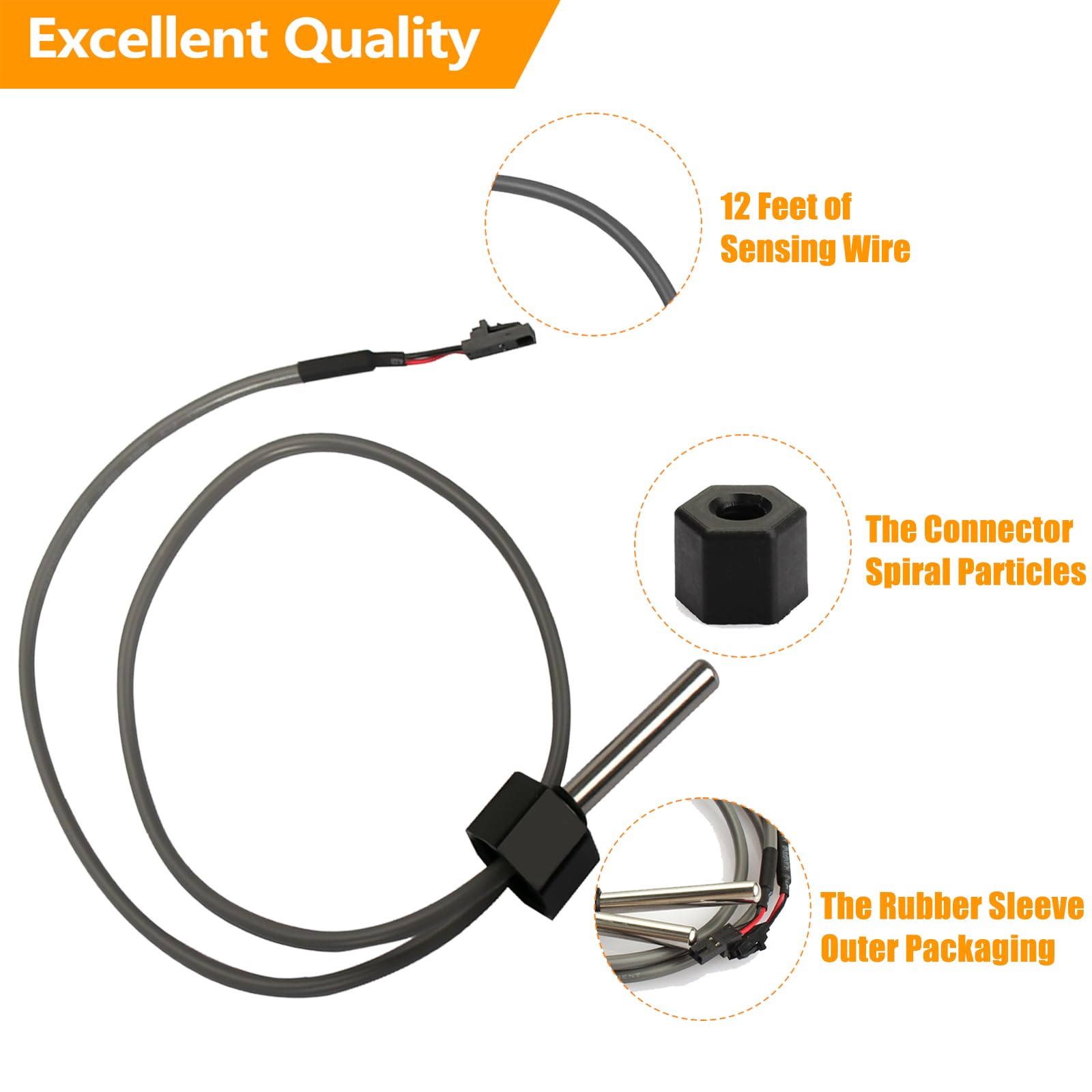 Tobaiwind 12 ft sensing wire ensures flexible sensor placement.