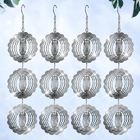 ToBeAce Owl wind spinner in sun deters pigeons from the yard