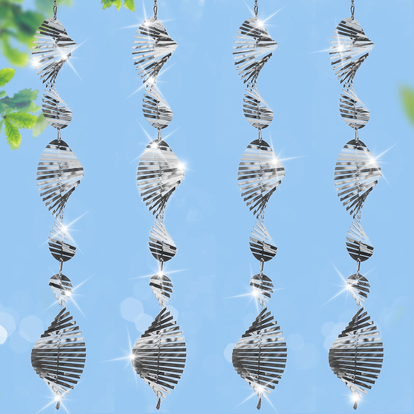 ToBeAce stainless steel bird deterrents outside reflect sunlight to deter birds.