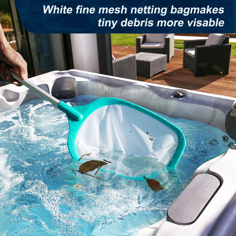 TOBEHIGHER Pool Skimmer with wide front lip gathers surface debris easily