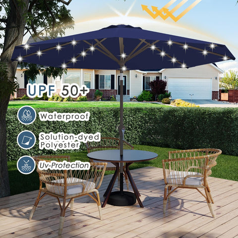 Sturdy 1.5-inch iron pole with eight ribs provides stability for Tobeos umbrella