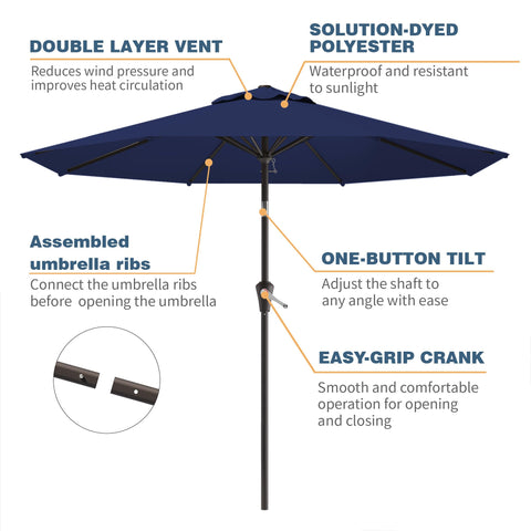 Tobeos umbrella crank mechanism demonstrates easy opening and closing for instant shade.