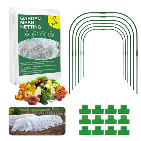 TOCCYARD Garden Netting Kit over a raised bed protects crops from pests