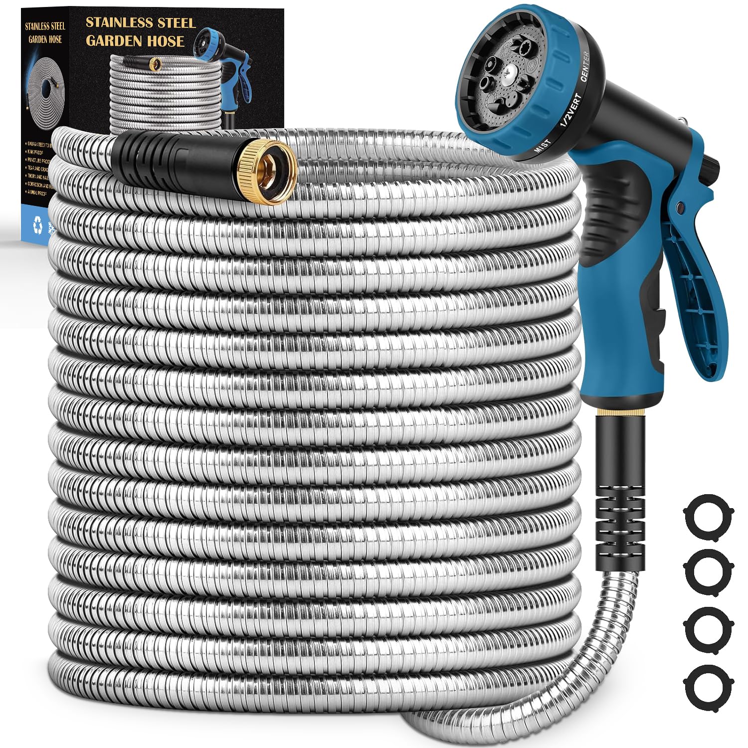 Tocebe Garden Hose 100ft with nozzle for versatile outdoor watering