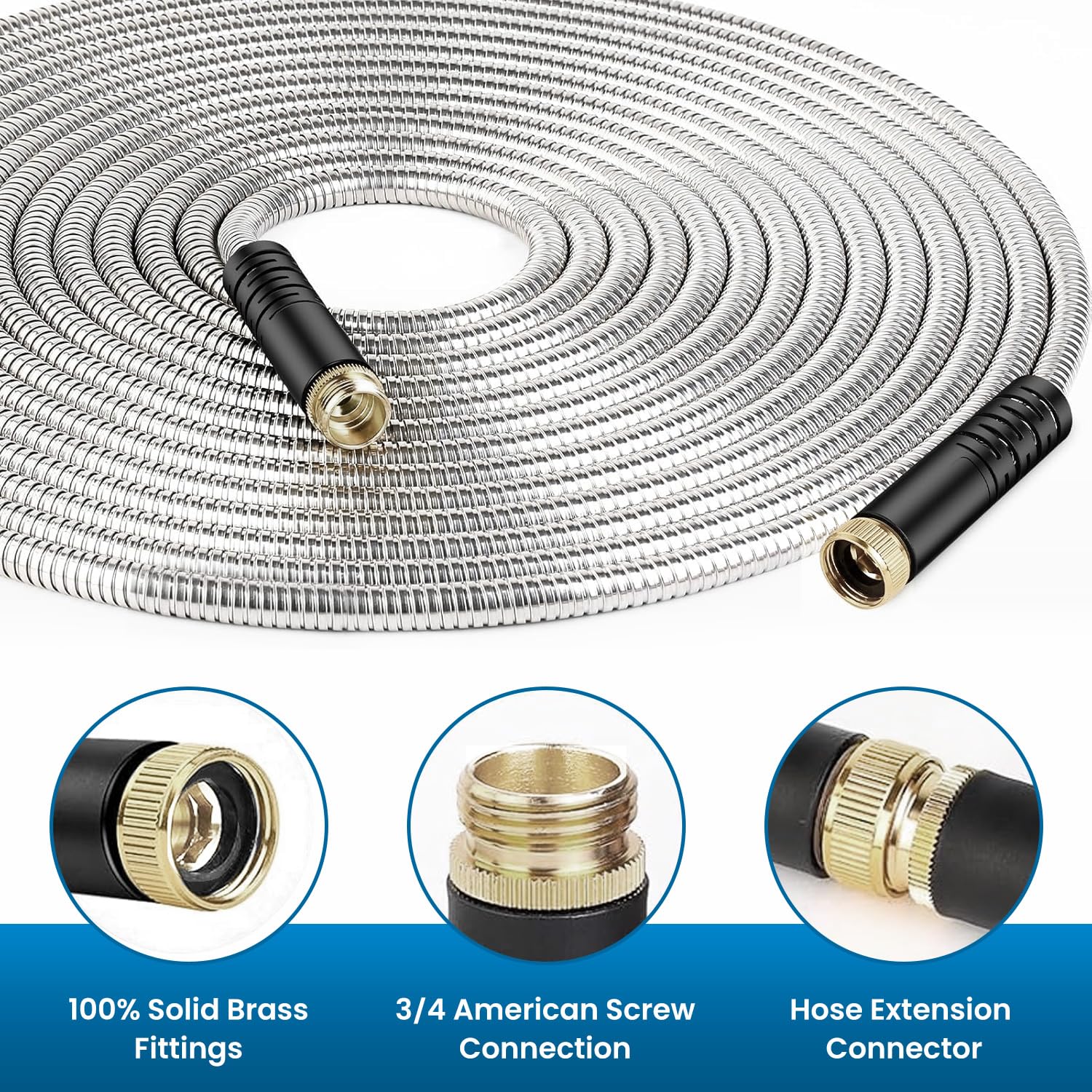 Tocebe garden hose brass fittings close-up for leak-resistant connection