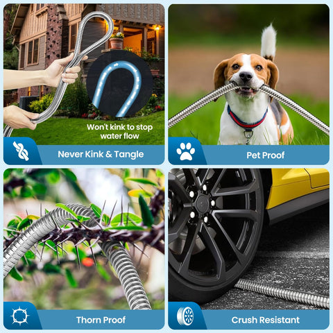 Tocebe garden hose kink-free spiral design reduces tangling during use
