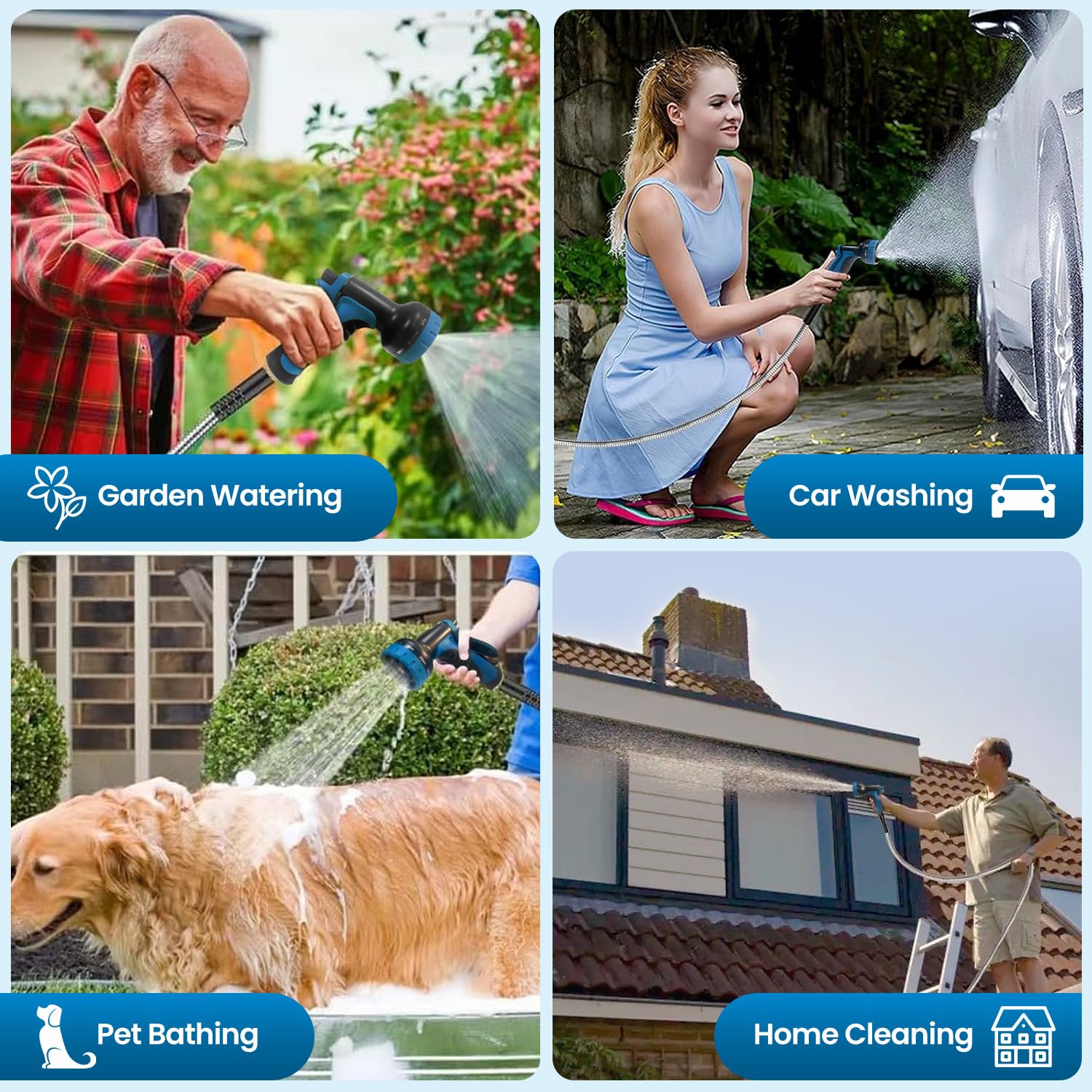 Tocebe lightweight hose easy to handle for seniors and multi-task chores.