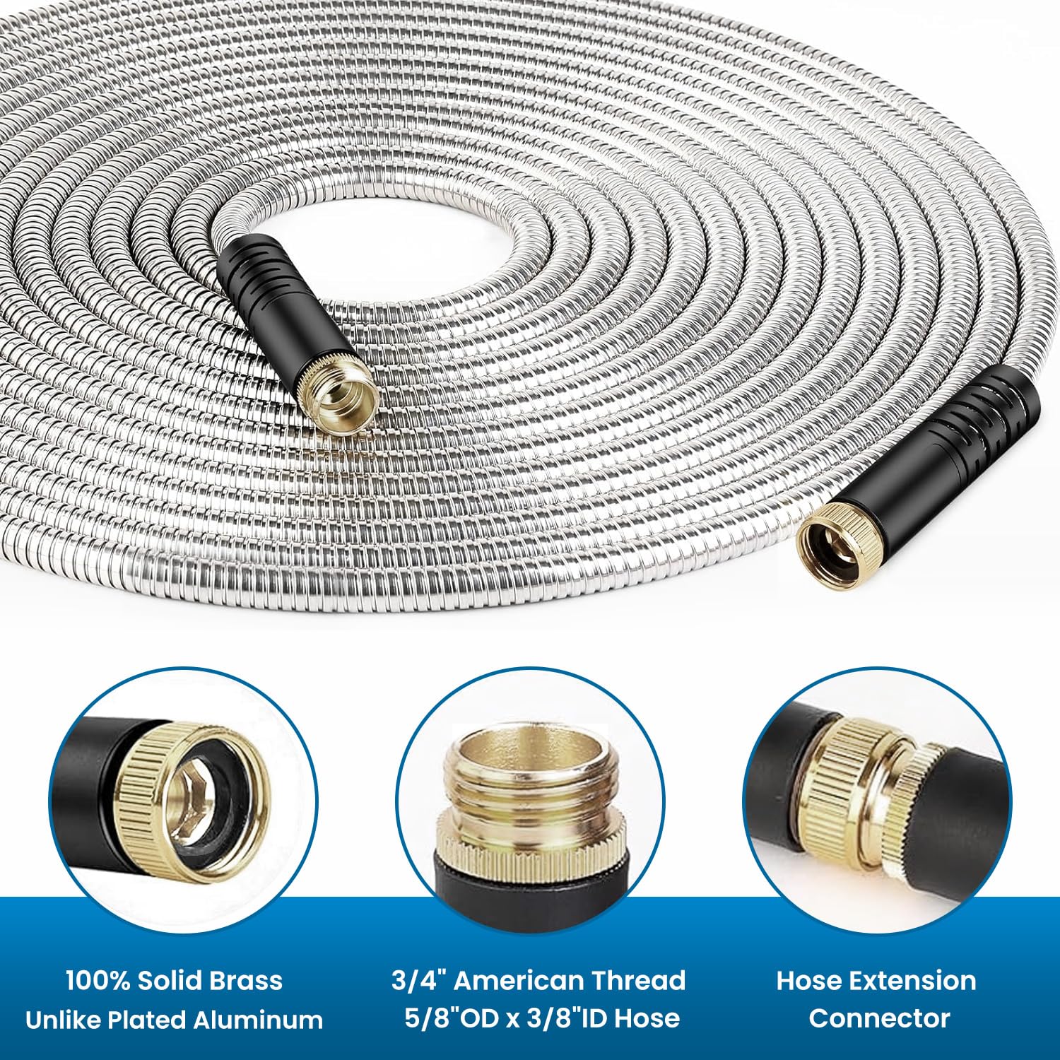 Tocebe metal hose connectors offering secure connections under high pressure.