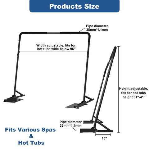 Adjustable height and width of TOCRETOARE lifter adapting to 31–41 inch tubs.