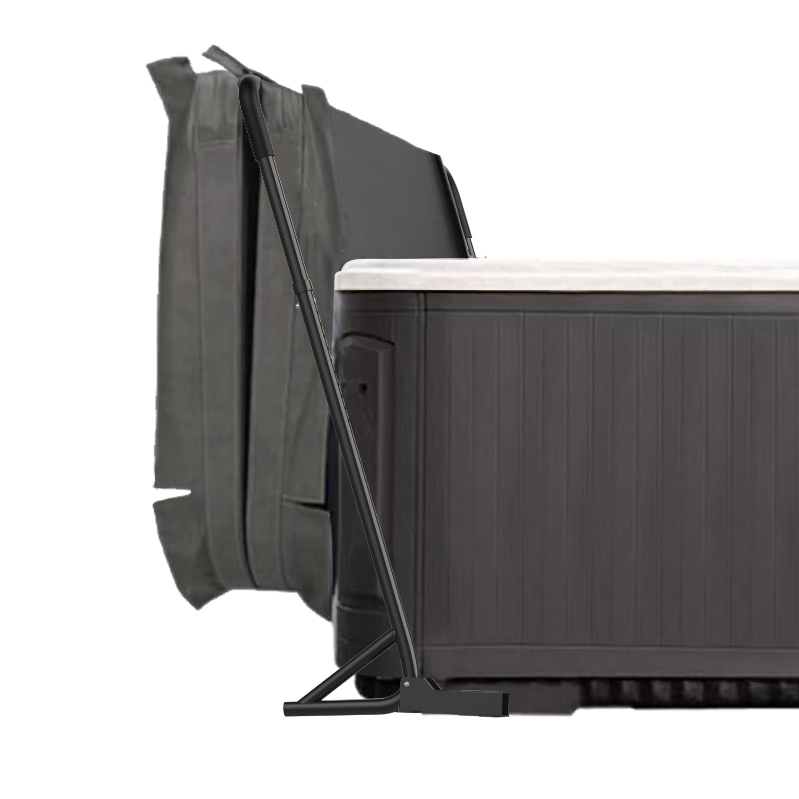 TOCRETOARE hot tub cover lifter assembly demonstrates simple, drill-free installation for fast setup.