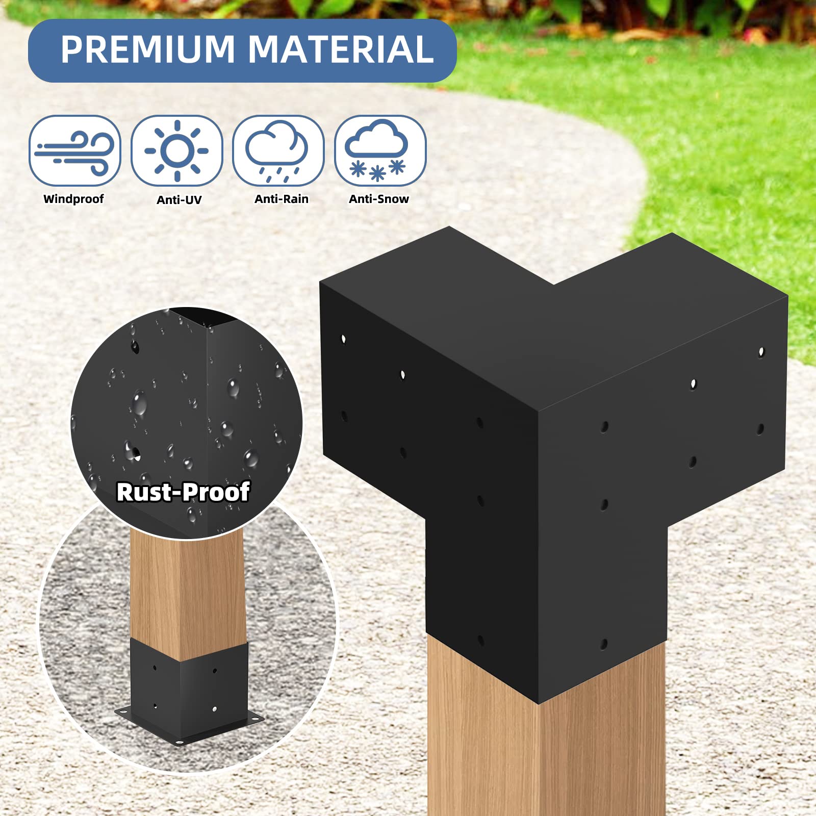 TOCRETOARE pergola bracket with pre-drilled holes for easy assembly