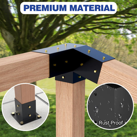 TOCRETOARE universal-inner-size brackets fit 4x4 posts (3.5x3.5 actual).
