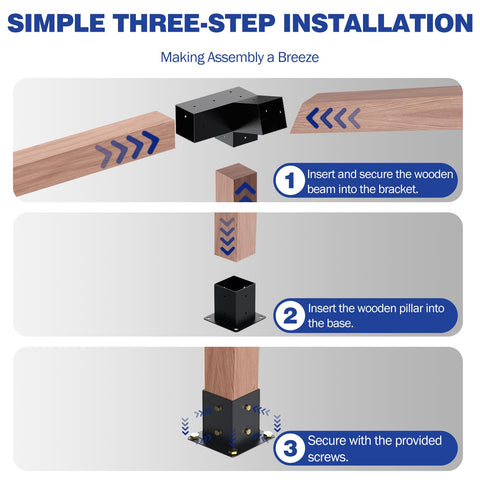 TOCRETOARE weather-proof brackets resist rust in rain and wind.