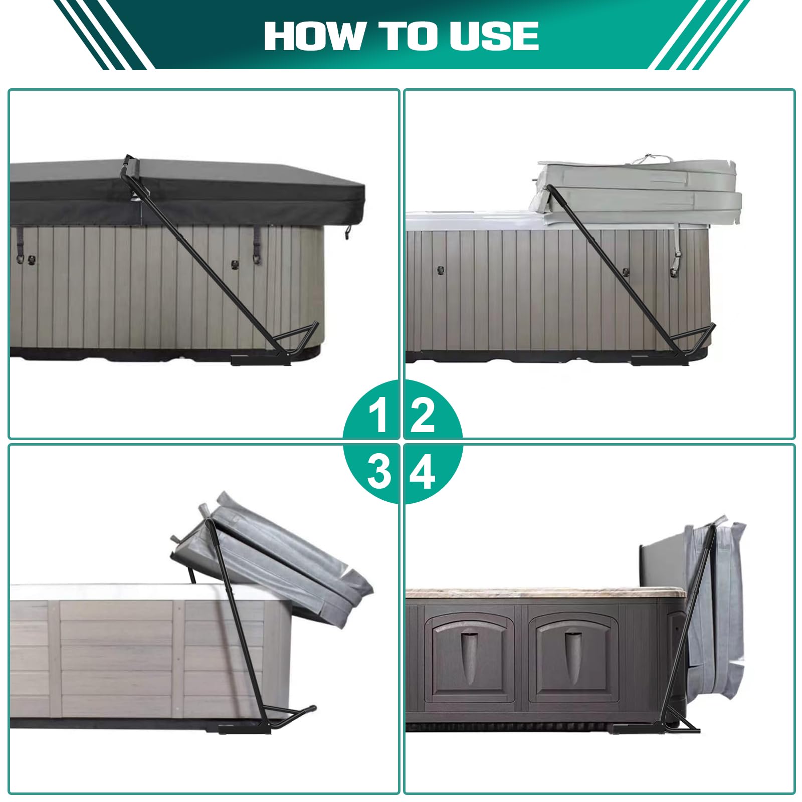 TOCRETOARE spa cover lift heavy-duty-hardware delivers strong performance in harsh climates