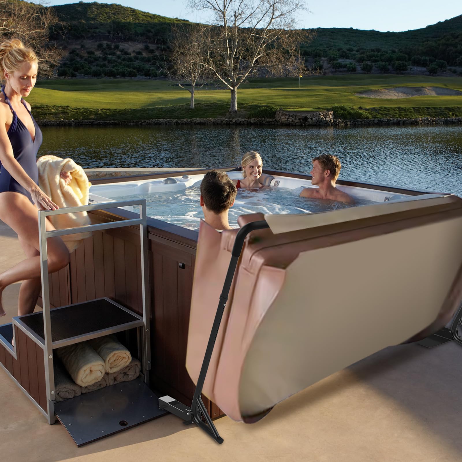 TOCRETOARE spa cover lift installation-video-included guides setup quickly