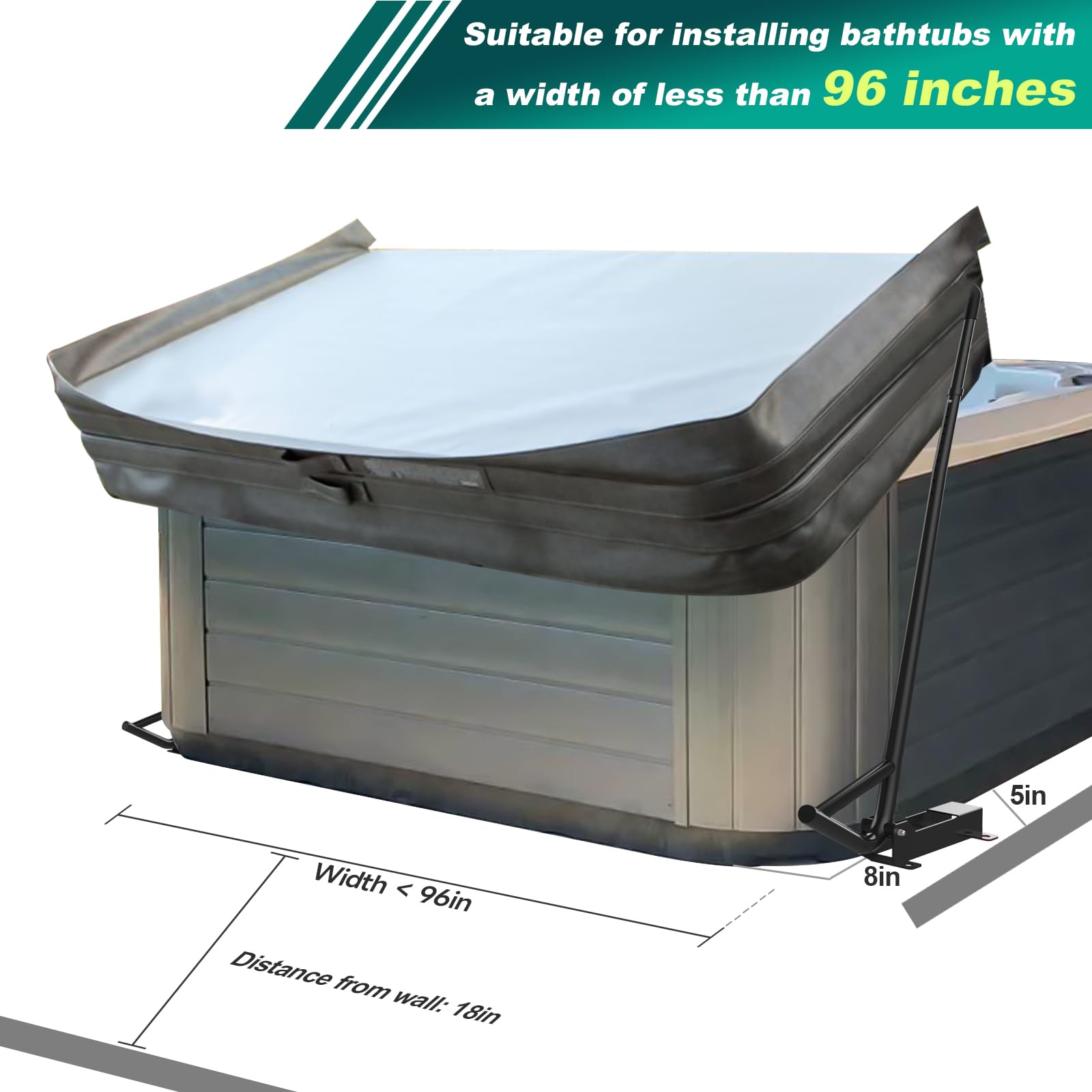 TOCRETOARE spa cover lift top-mount-foam-cover eases opening with less friction