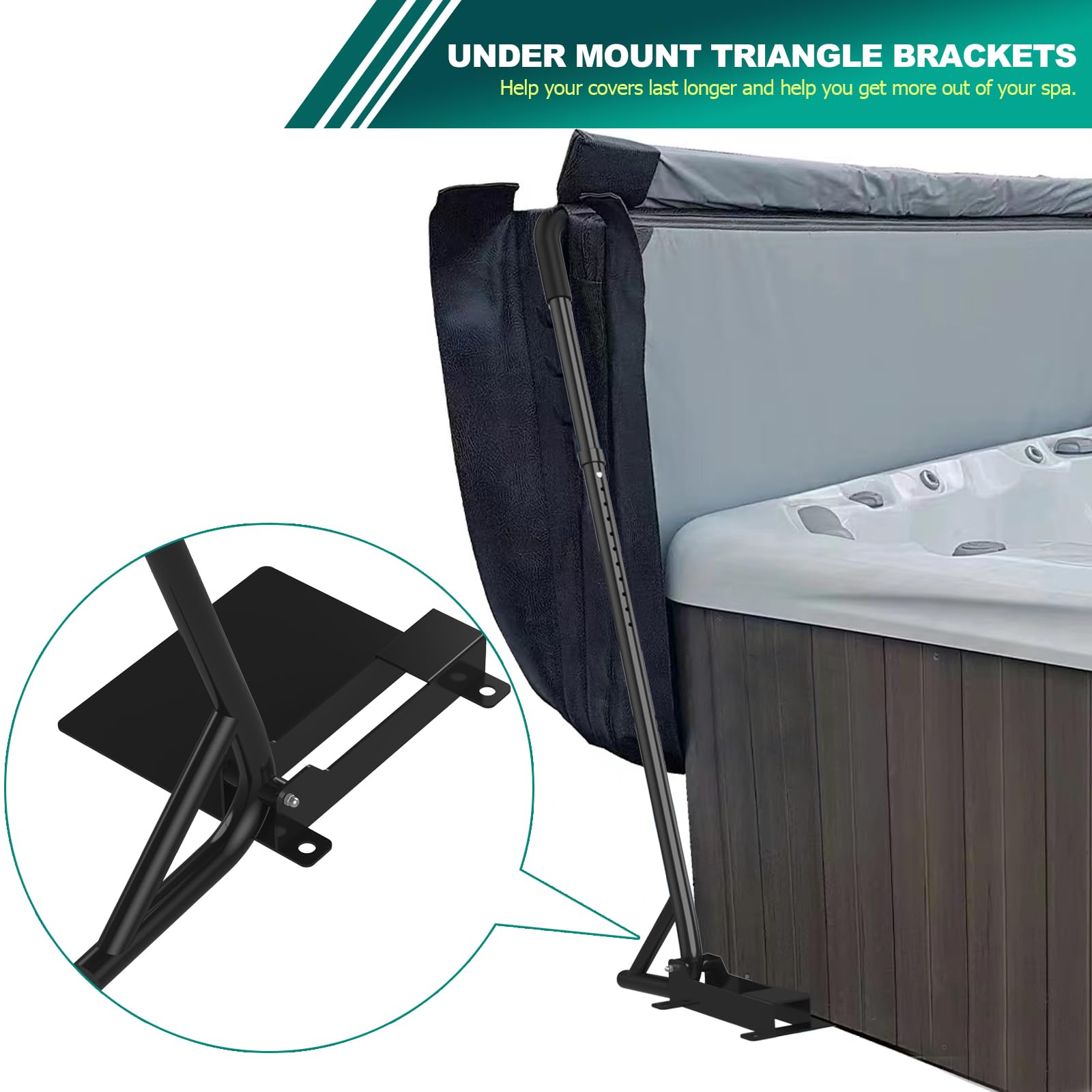 TOCRETOARE spa cover lift wide-96-inch-fit fits most tubs with reliable clearance