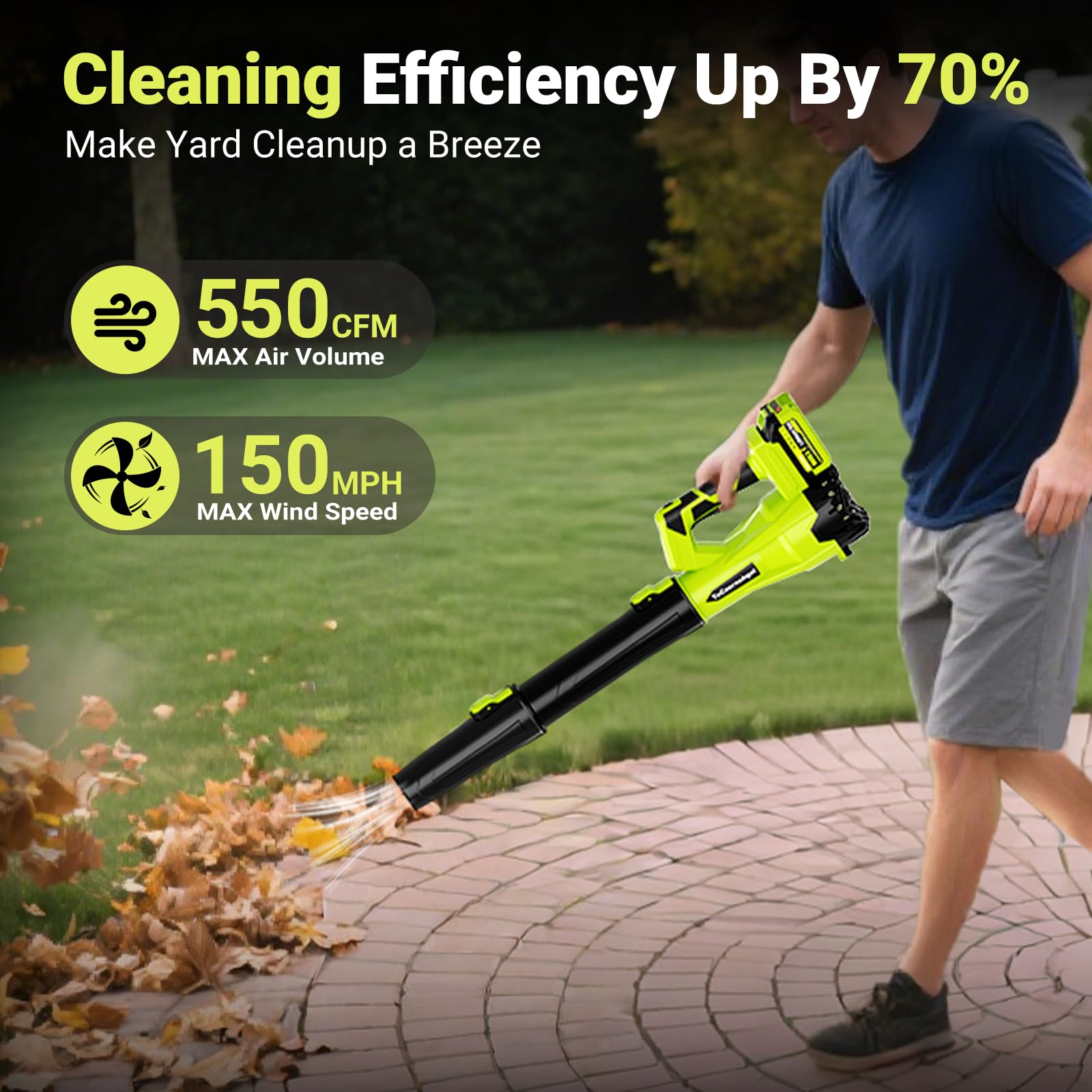 ToCzernobgol cordless leaf blower side shot showing slim profile and grip.