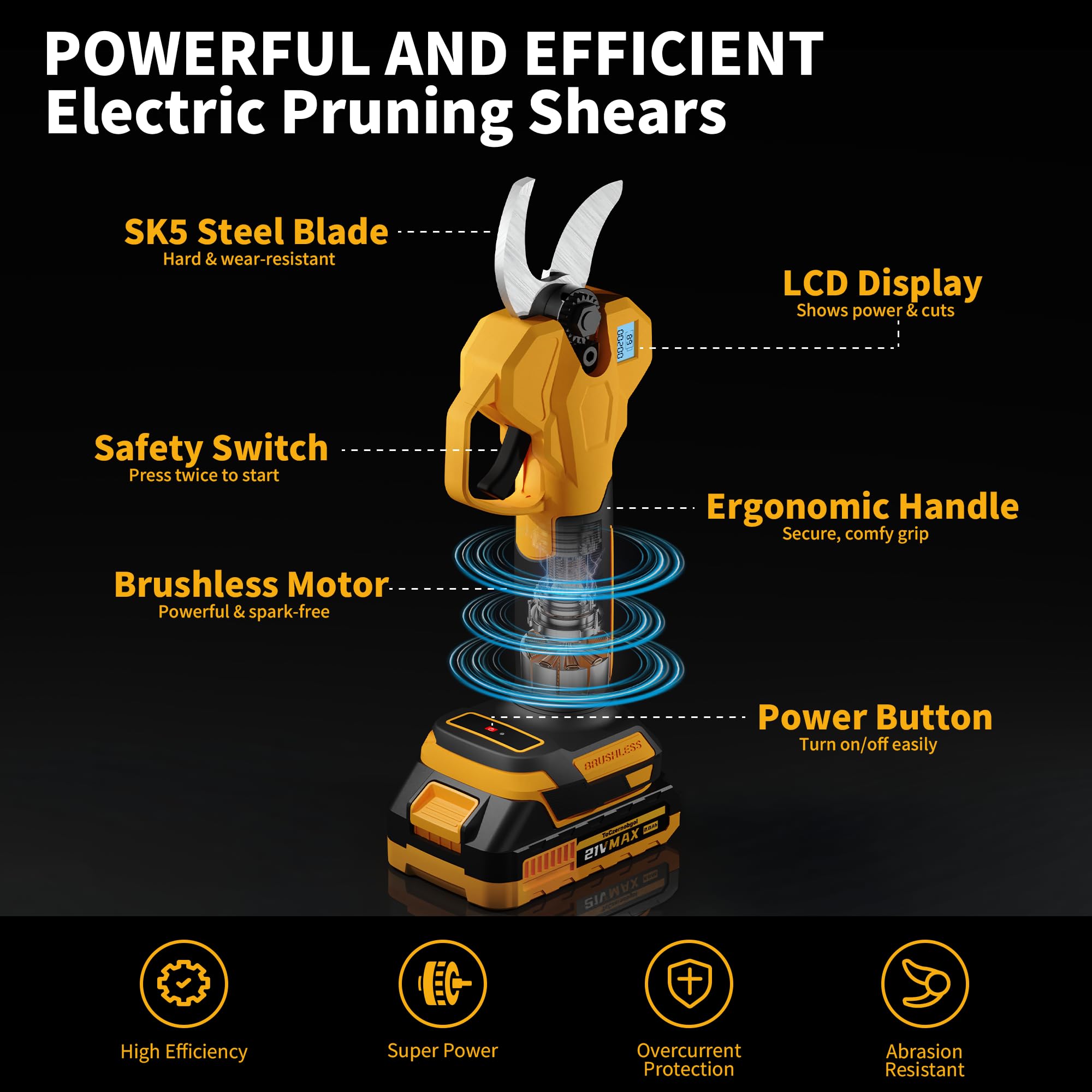 ToCzernobgol pruning shears safety lock prevents accidental starts