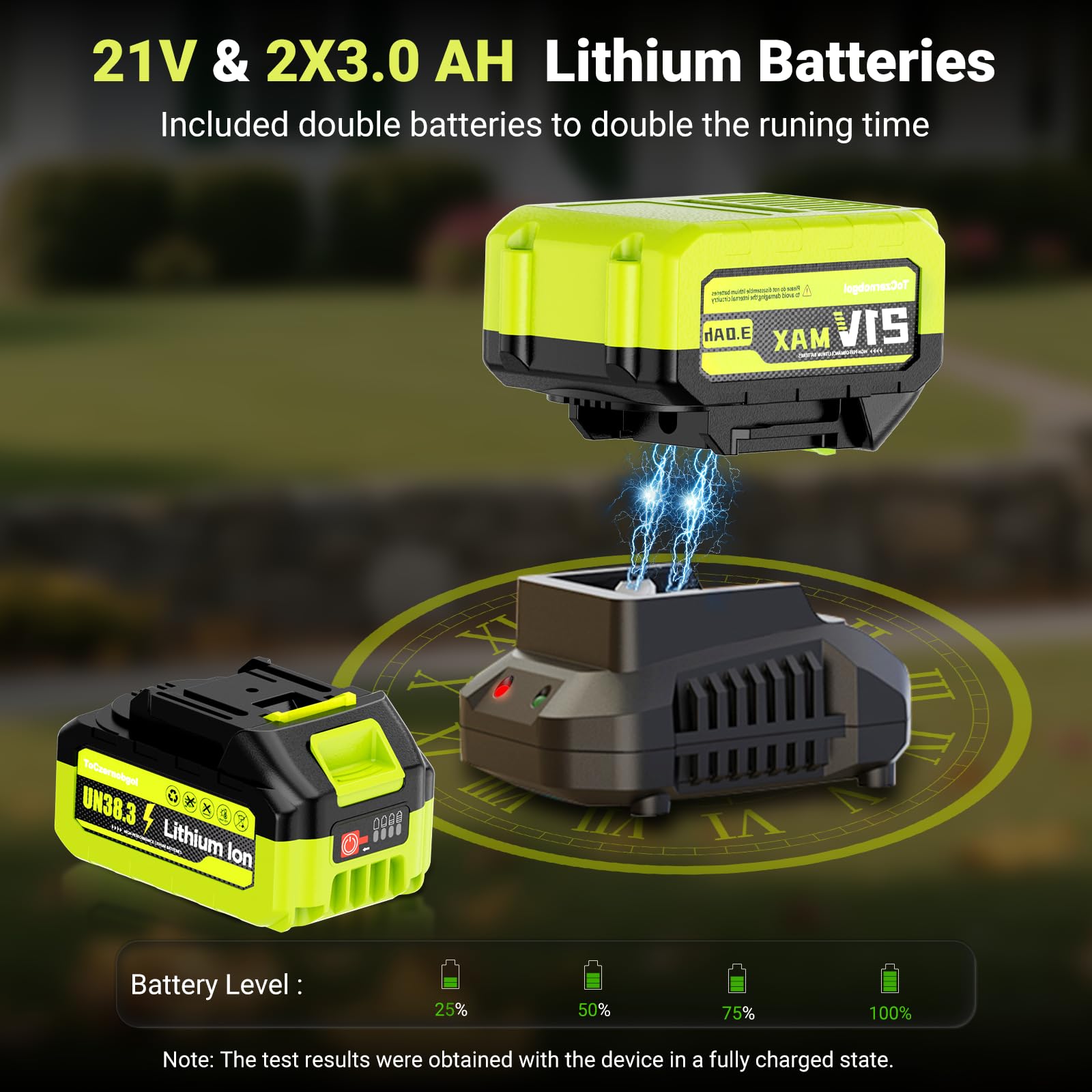 ToCzernobgol fast charger pictured for quick recharging.