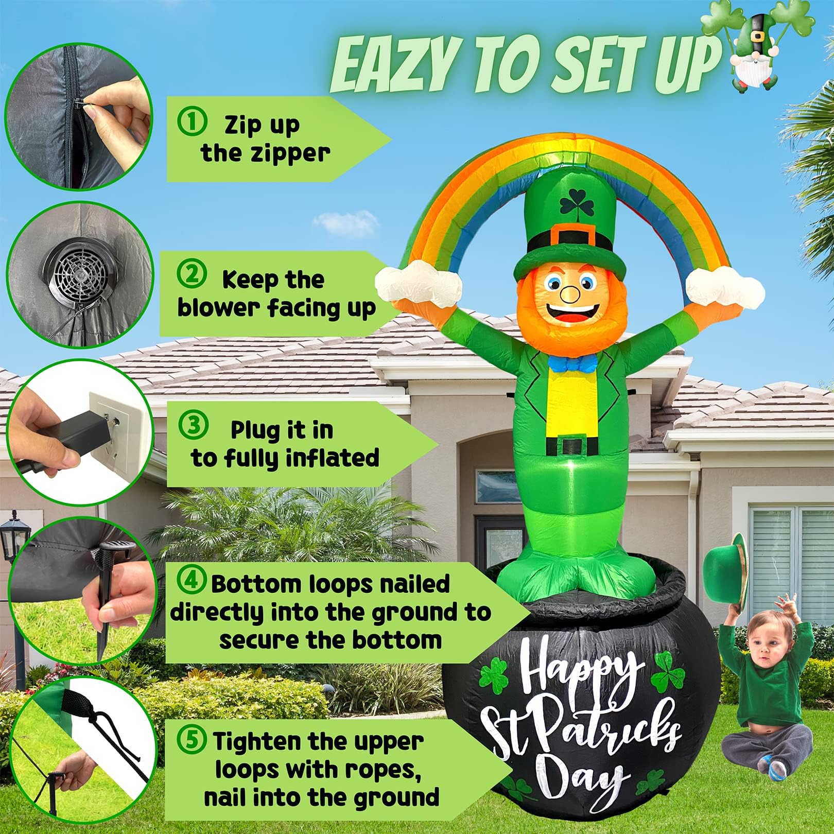 TOCZIM easy inflate and deflate for fast storage after the celebration.