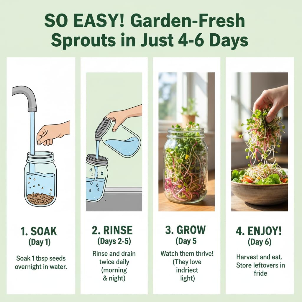 Todd's Seeds sprouting mix ready for at-home growing in trays or jars