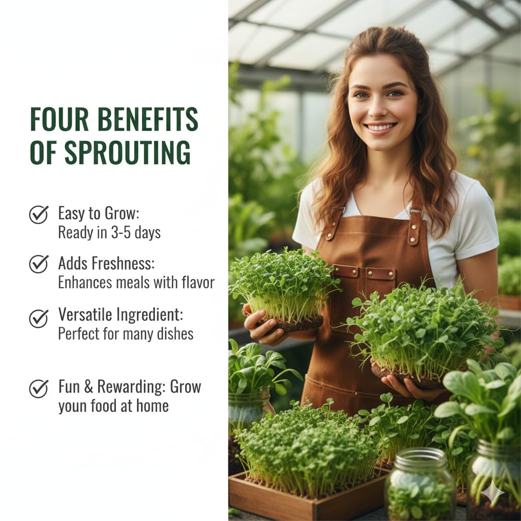 Todd's Seeds salad topping with sprouted lentils emphasizes protein and fiber boosts.