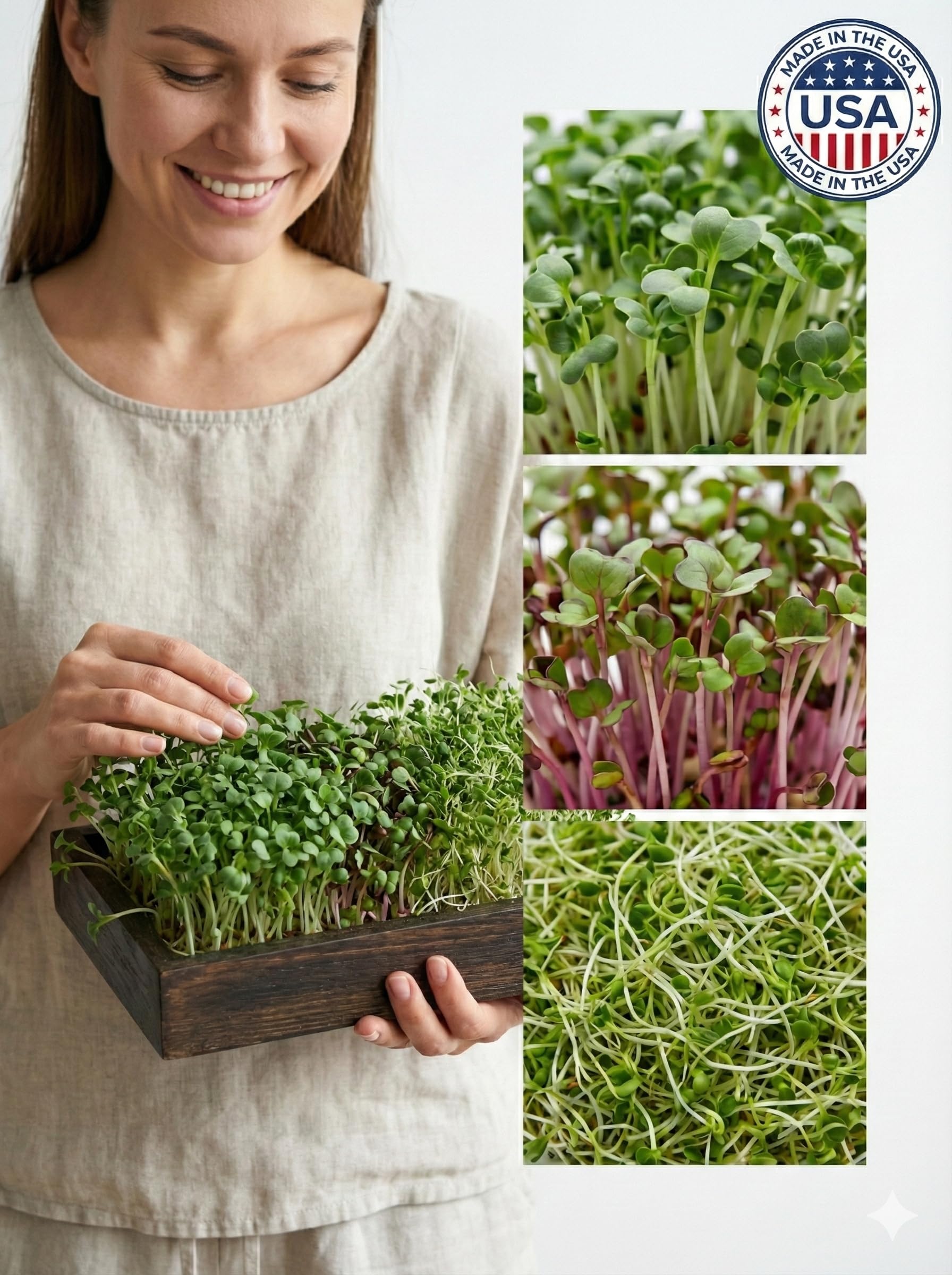 Todd's Seeds alfalfa sprouts with soft greens for toppers