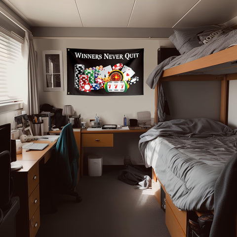 ToFlagify flag wall decor in a dorm or bedroom setting with bold vibe
