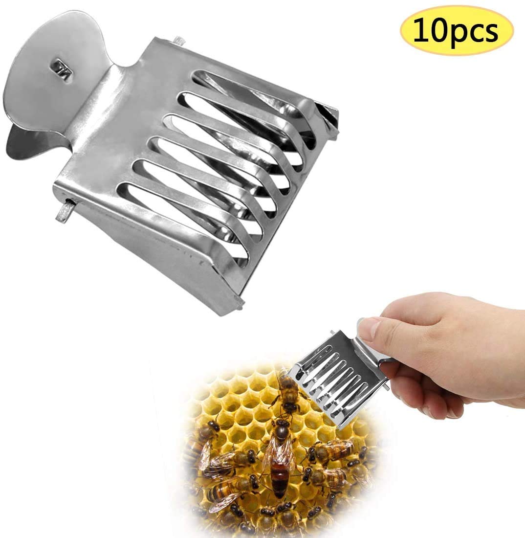 Together-life queen bee clips catcher cage showing compact design for secure holding.