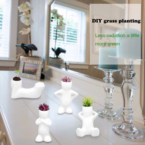 Together-life white ceramic air head decor adds a modern touch.