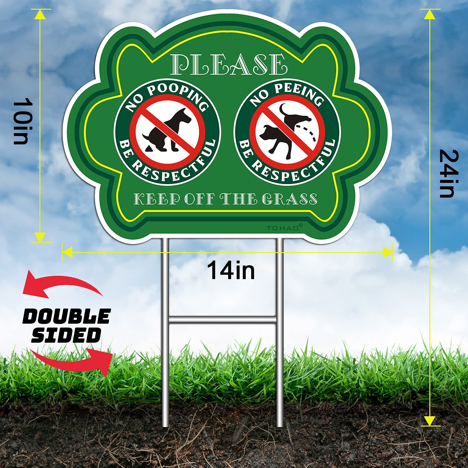 TOHAO H-stakes for easy installation and steady yard display.
