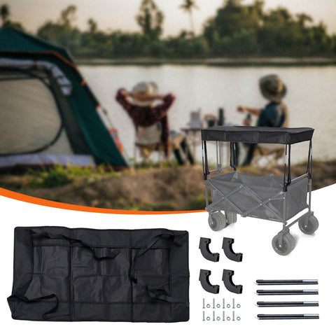 TOHARA foldable sun shade on a picnic trolley offering shade.
