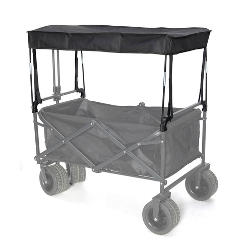 TOHARA removable wagon canopy attached to a flat-folding wagon for sun protection.