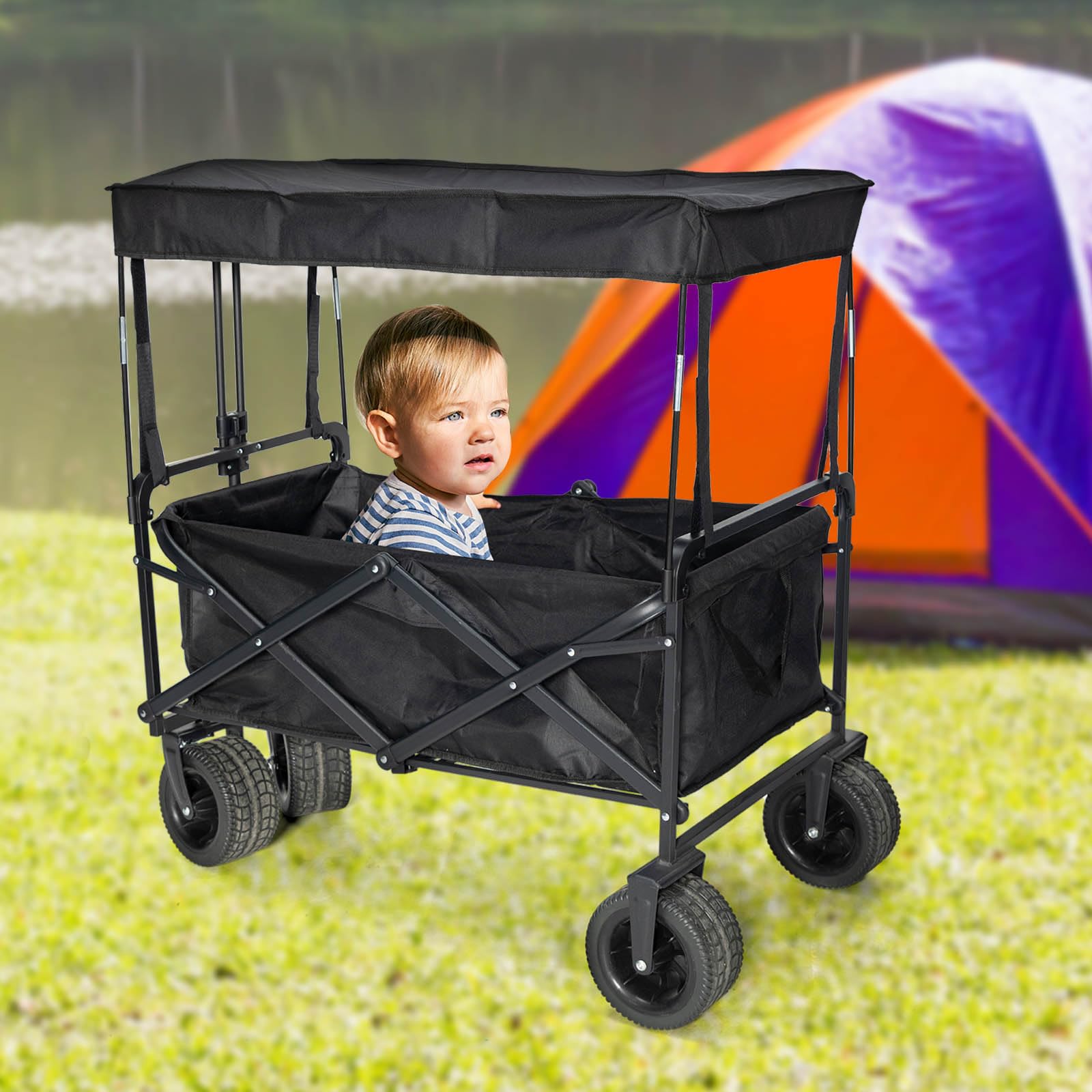 TOHARA travel-ready canopy detached for storage and portability.