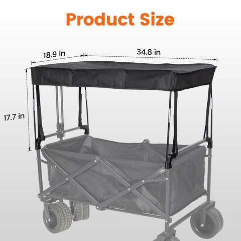 TOHARA wagon canopy on a beach cart providing light rain shelter.