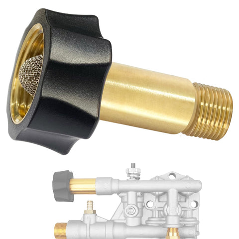 TOHAXPLS 7110166 inlet fitting closeup highlighting durable brass construction for lasting performance.