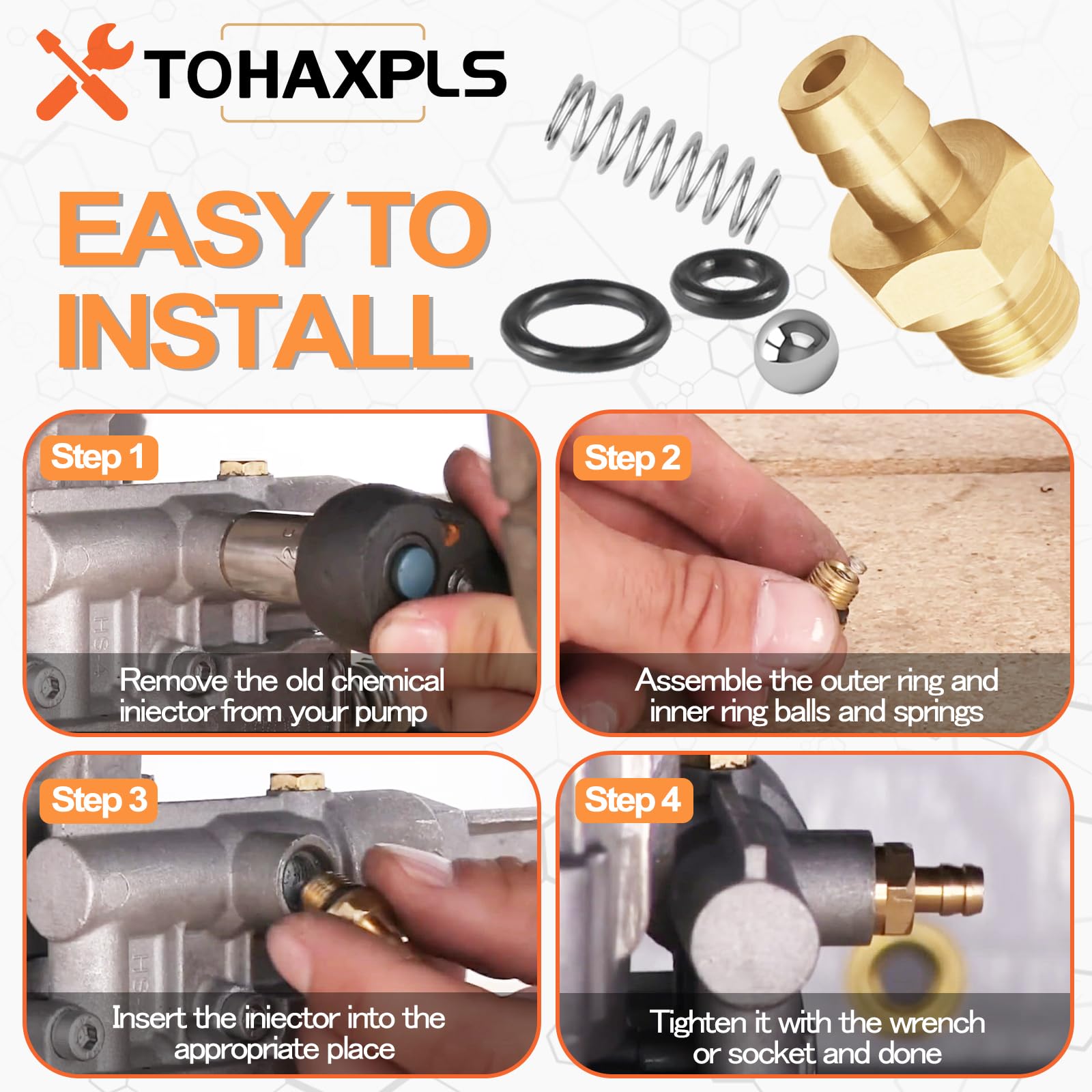 TOHAXPLS o-rings and springs ensure smooth injector operation.