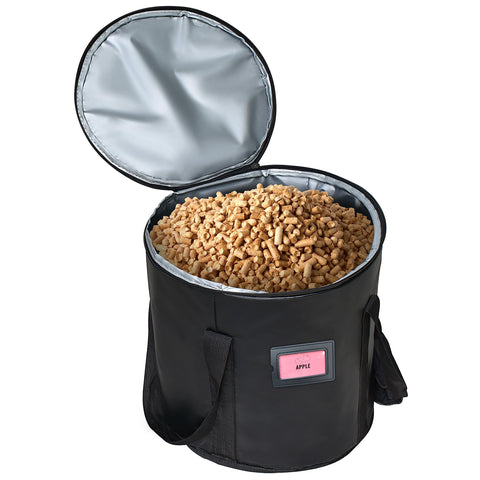 TOHONFOO wood pellet storage container with waterproof cover maintains pellet freshness outdoors.